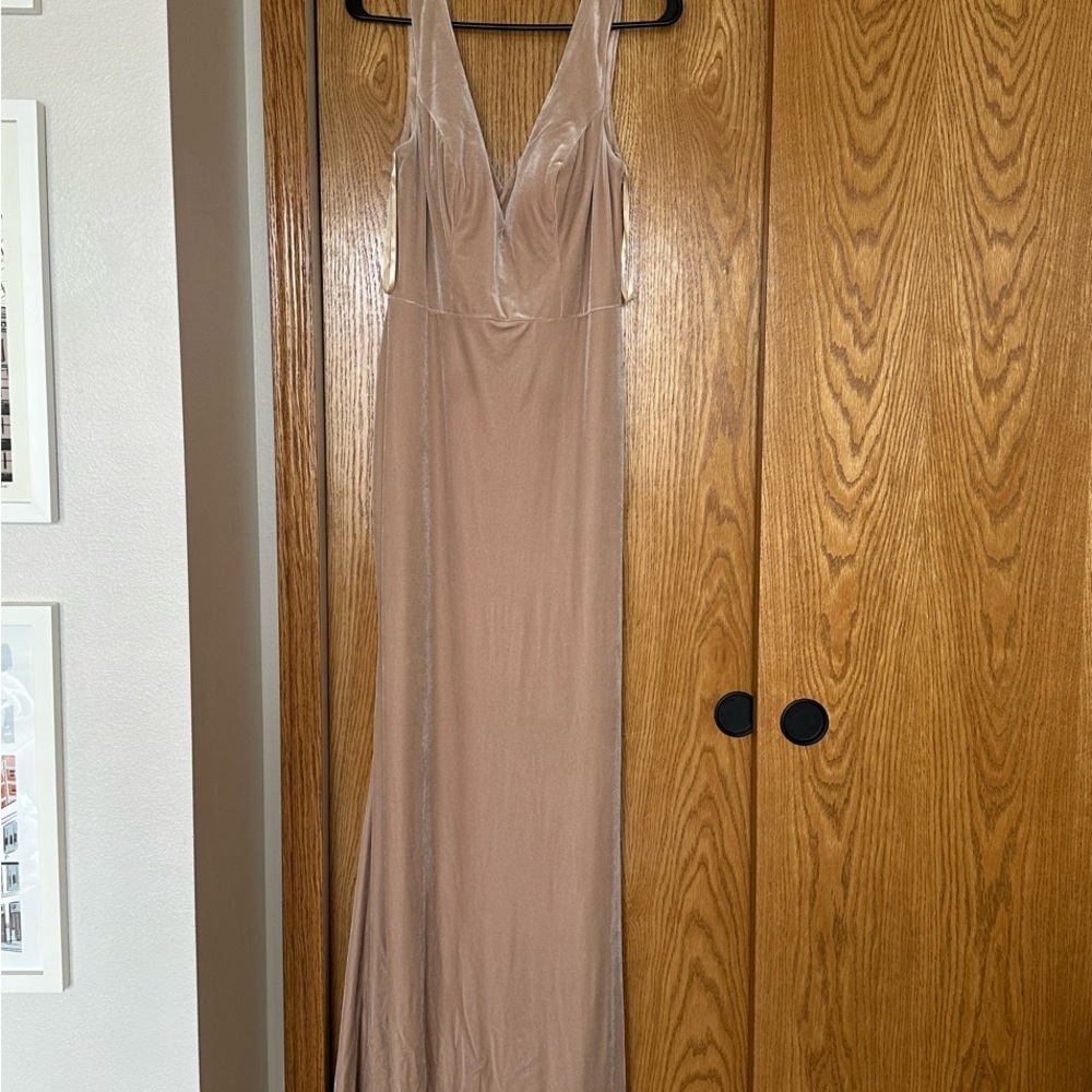 Elegant Taupe Evening Gown